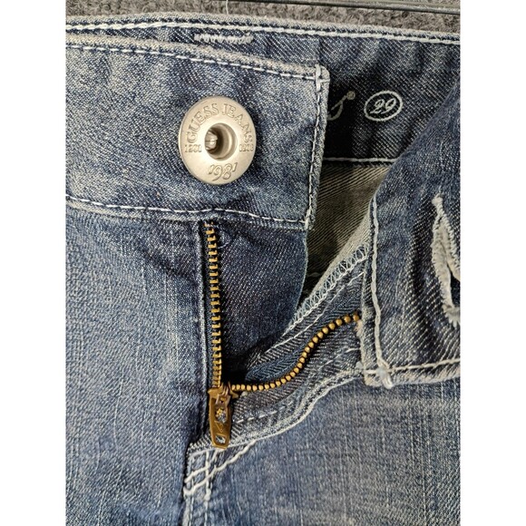 Guess Jeans Shorts Size 29 Flap Pockets Preppy Y2K Low Rise Zip Western Country - Picture 5 of 13